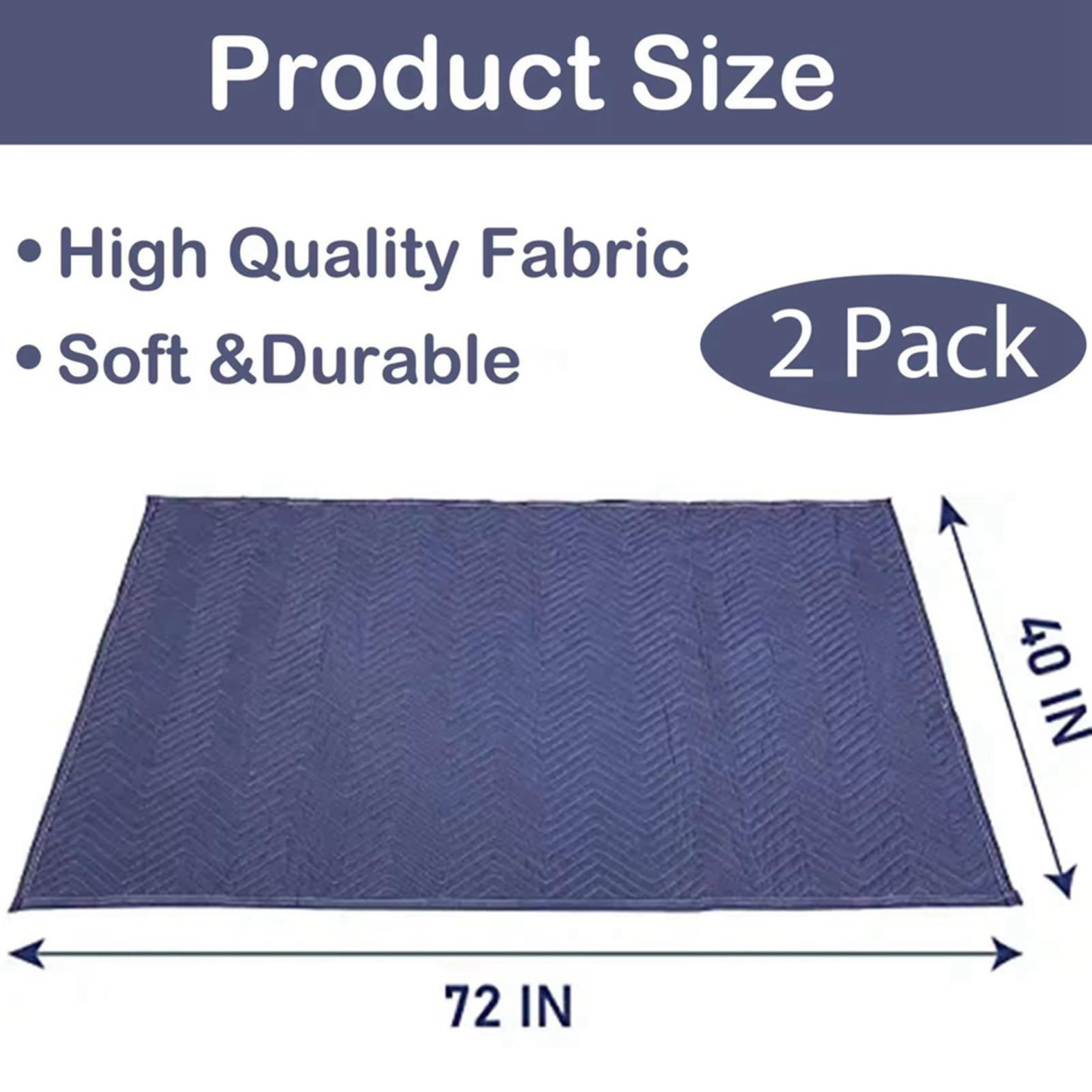 4 Coperte per Traslochi 40X72 Pollici Coperte da Imballaggio Resistenti per Traslochi, Spedizioni, Mobili, Avvolgimento per Mobili-Blu