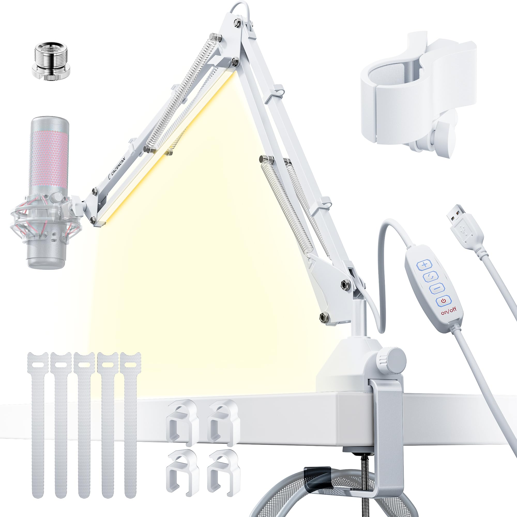 Amazon | CACENCAN ML-06 マイクアーム マイクスタンド 卓上 LEDライト