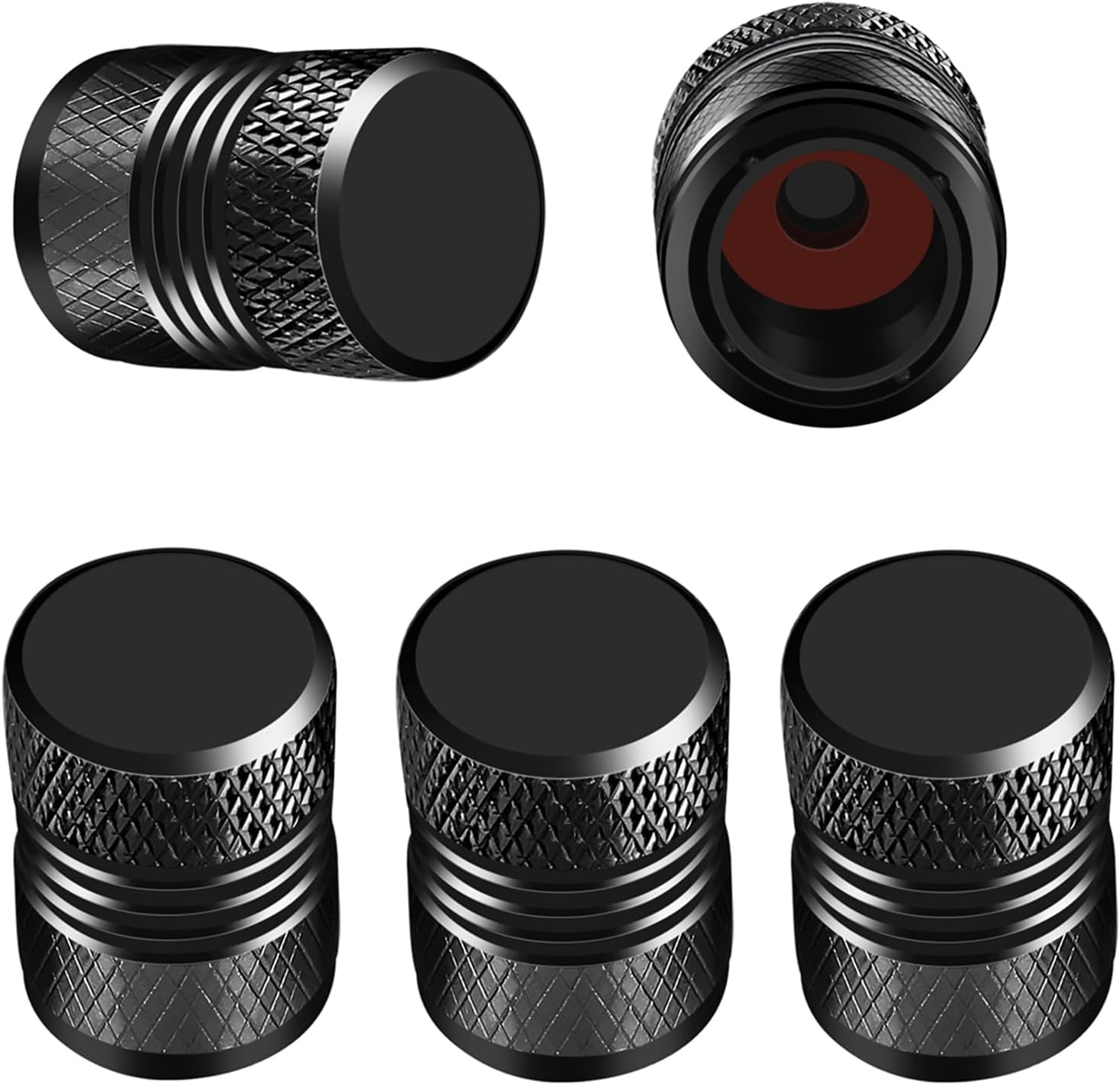 GODESONTire Valve Caps Black,Tire caps with Plastic Liner and O Rubber Ring Corrosion Resistant Leak-Proof,Universal Valve stem caps for Cars,SUVs,Bike and Bicycle,Trucks,Motorcycles