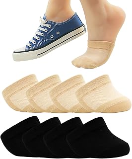8 Pairs Toe Topper Socks Toe Liner Half Socks Seamless Non-Slip Toe Half Socks for Women