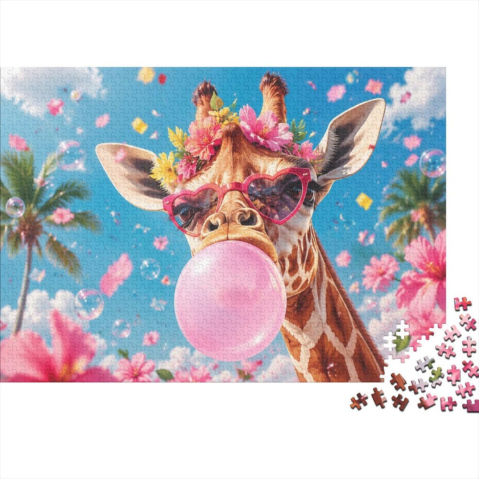 Giraffe Flower Bubble 1000pcs Mini Puzzle For Adults Challenging