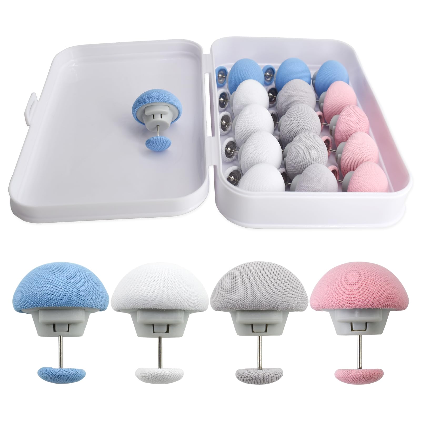 16Pcs Quilt Duvet Clips Bedding Holder Pins Fasteners Mushroom Round Fixing Clips for Thin Thick Quilts Blanket Sheet