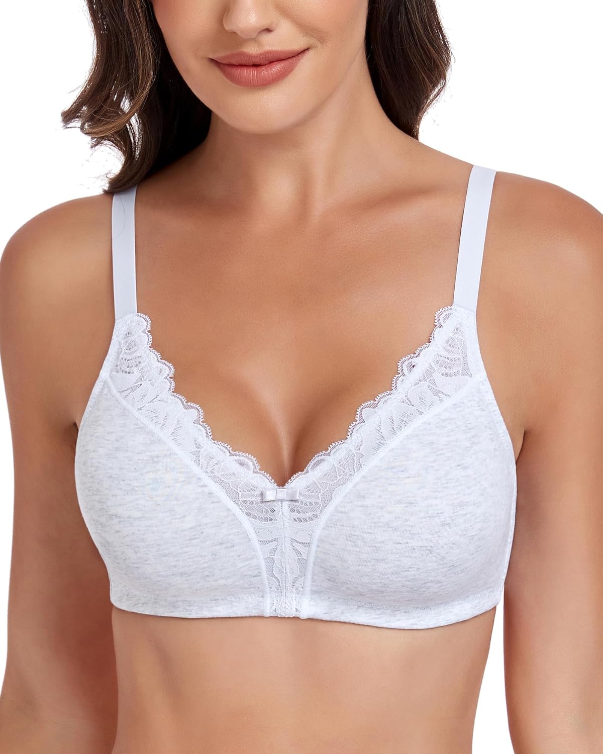 Lemorosy Women's Unpadded Cotton Wirefree Double Support Everyday Bra - All Day Comfort