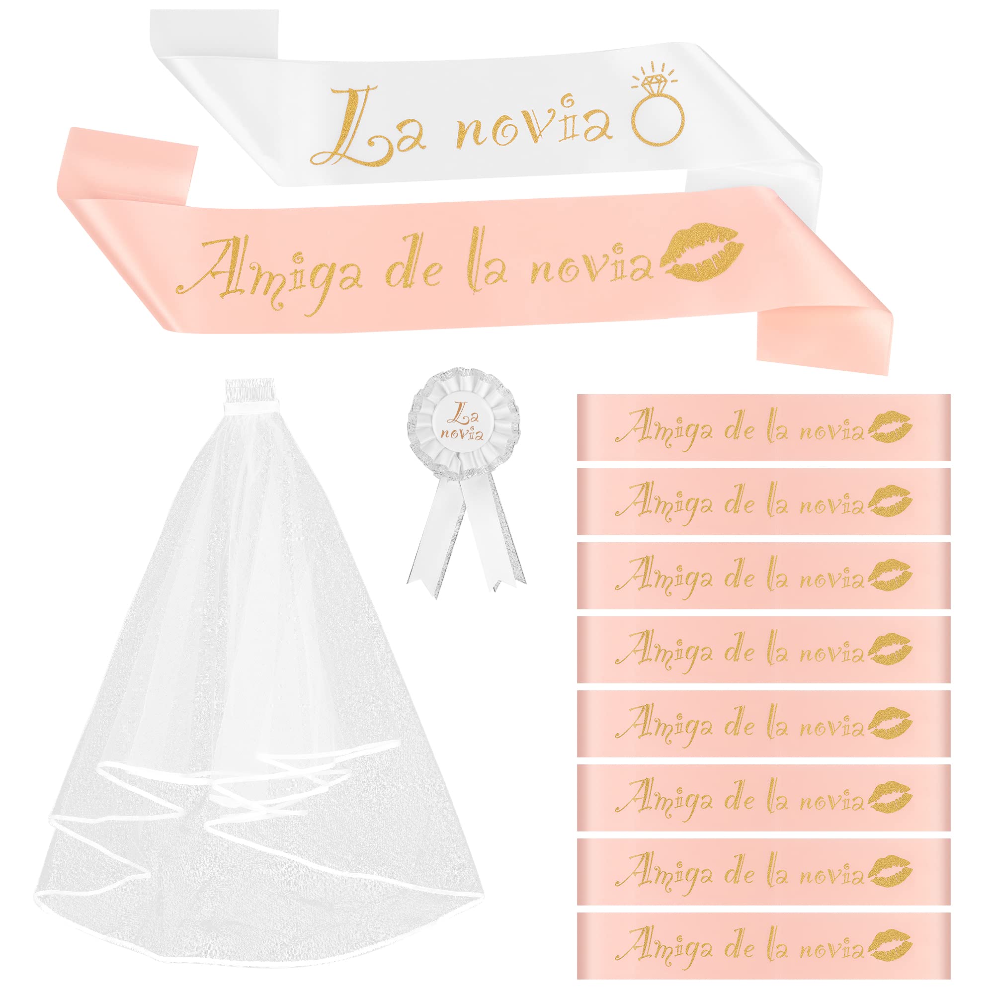Kit Decorazione Addio Al Nubilato 14 Pezzi - Velo, Bracciali E Accessori Per Feste Di Sposa - Foto 13