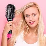 Hot Air Brush, 4-in-1 One-Step Hair Dryer and Volumizer, Negative Ion Hair Dryer Brush Styler, Ceramic Lightweight Styling Brush for Hair Drying, Styling, Curling, Straightening, Shine and Hair Volume