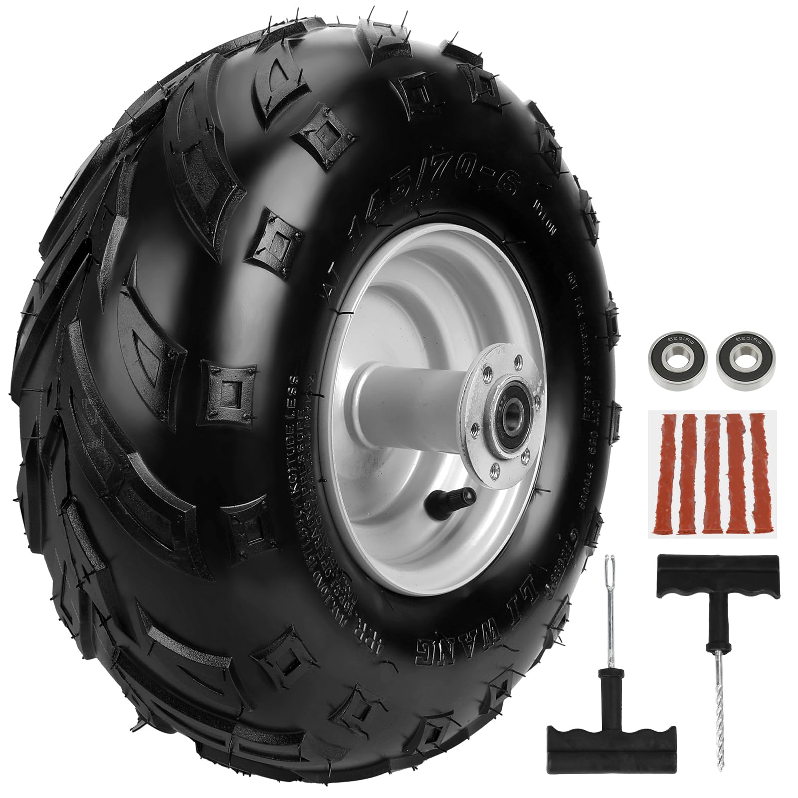Mini Bike Rim Wheels and Tires 145/70-6 for CT100U Rear V-Tread Tire