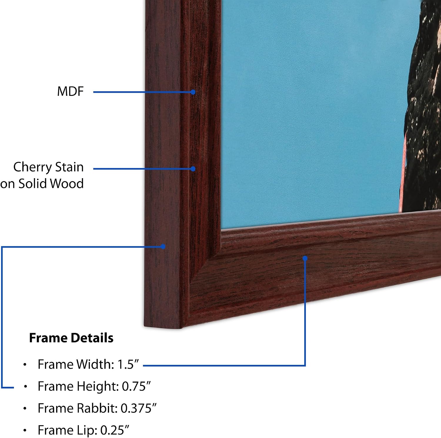 ArtToFrames 12x36 Inch Red Picture Frame, This 1.50 Inch Custom Poster Frame is Cherry | Comes with Economy Acrylic and Corrugated Backing