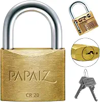 Cadeado Pequeno 20mm Haste Curta Latão Maciço Dourado Com Chave| Papaiz