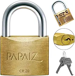 Cadeado Pequeno 20mm Haste Curta Latão Maciço Dourado Com Chave| Papaiz