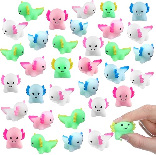 Civaner 60 Pcs Mini Axolotls Small Axolotls Fidget for Adults