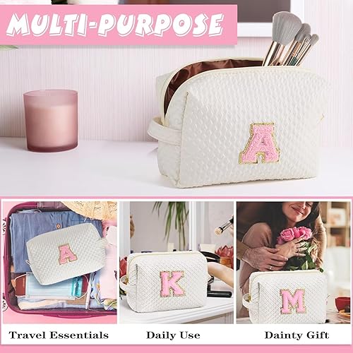 Miniatura 3 de YOOLIFE Bolsa de maquillaje inicial para mujeres y niñas, bolsa de cosméticos, bolsa de maquillaje de viaje, bolsa de aseo personal, regalos de