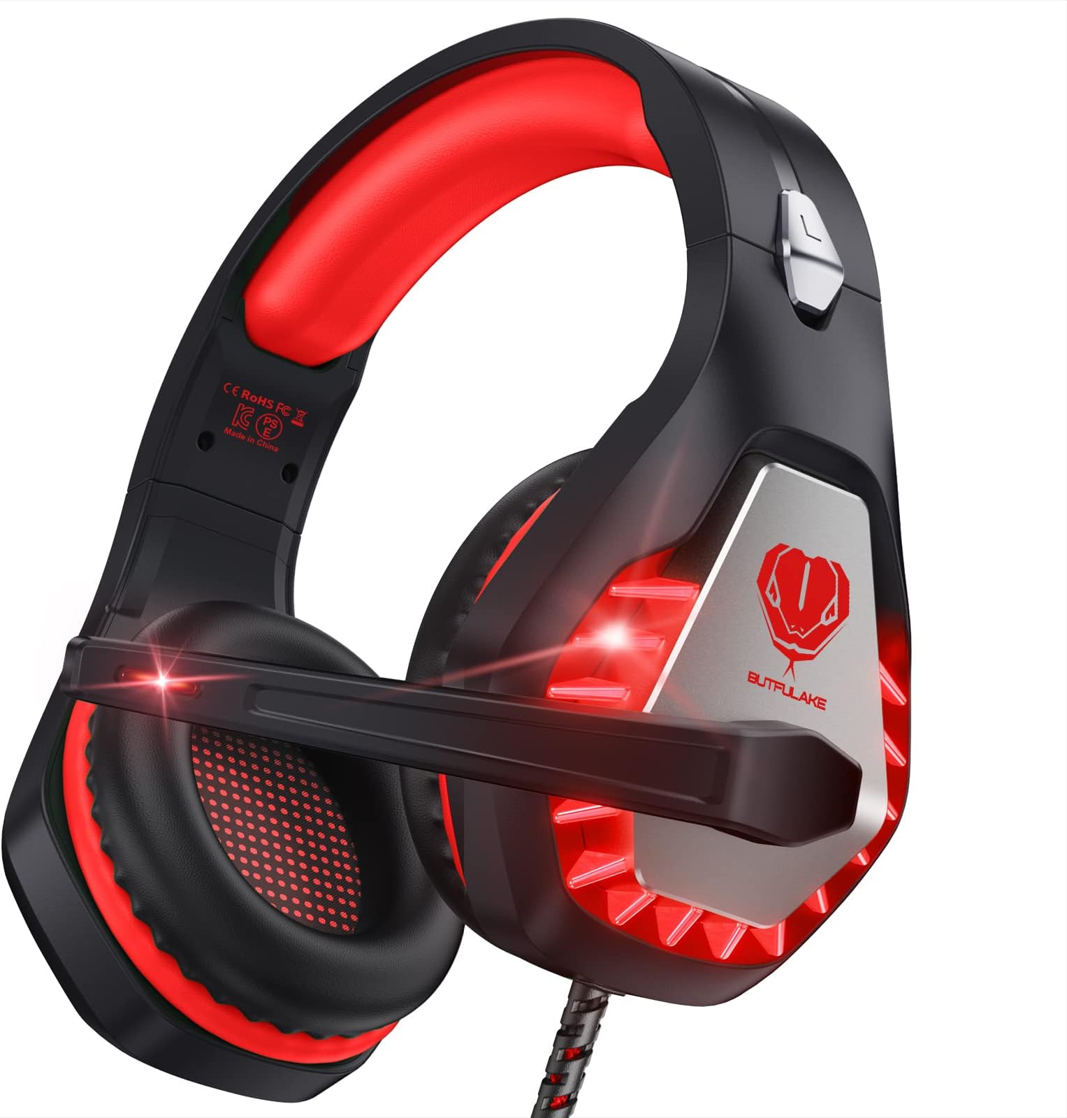 Pacrate GH-1 Gaming Headset for pc (red)