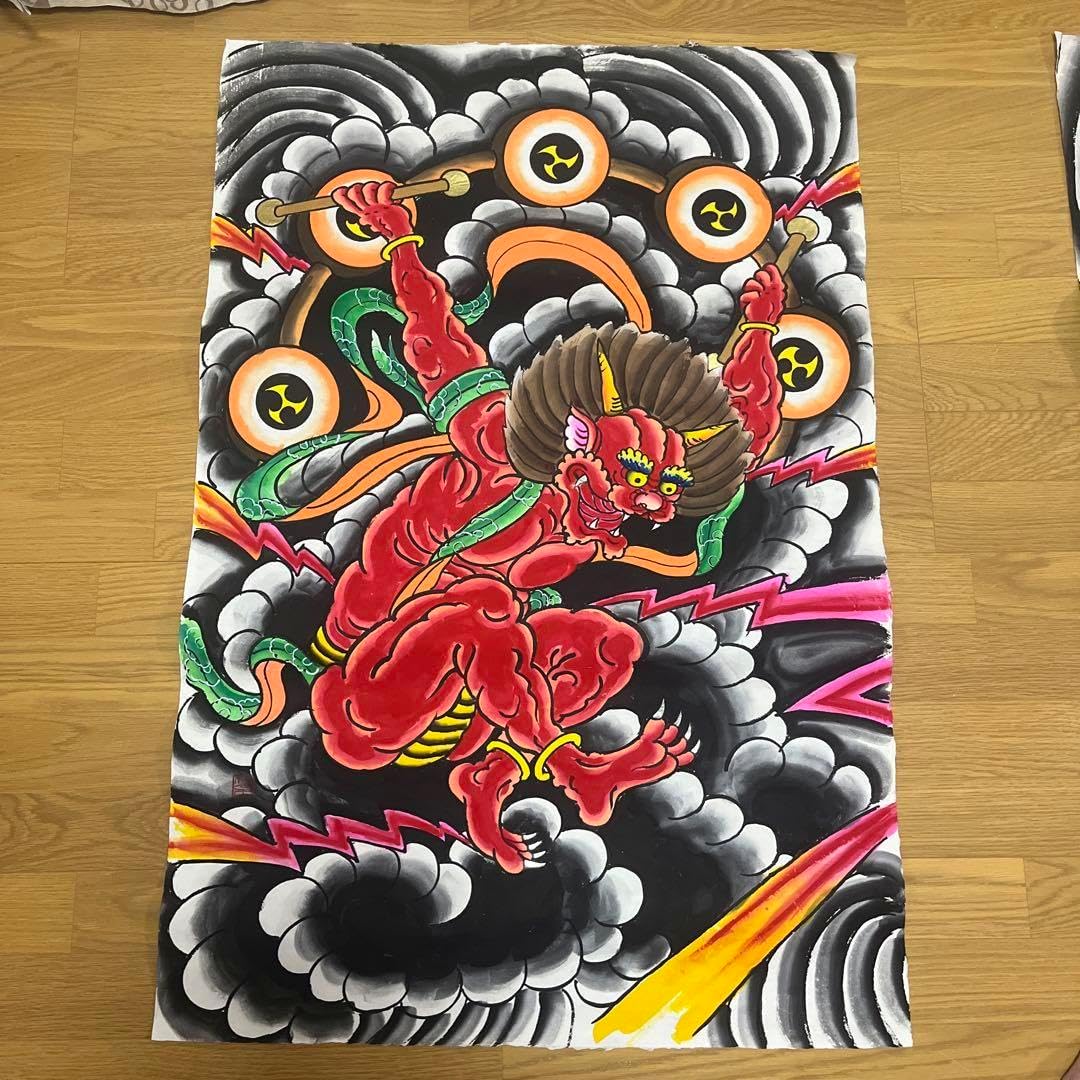 江戸凧 雷神絵紙