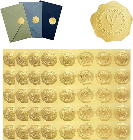 Sigilli di cera di peonia in bianco o oro, adesivi per sigillo di cera di invito, sigilli di