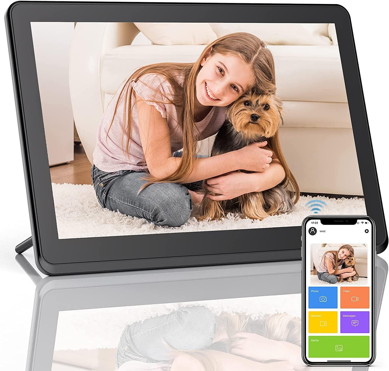 Fambrow Digital Picture Frame WiFi 8 inch, HD IPS Touch Screen