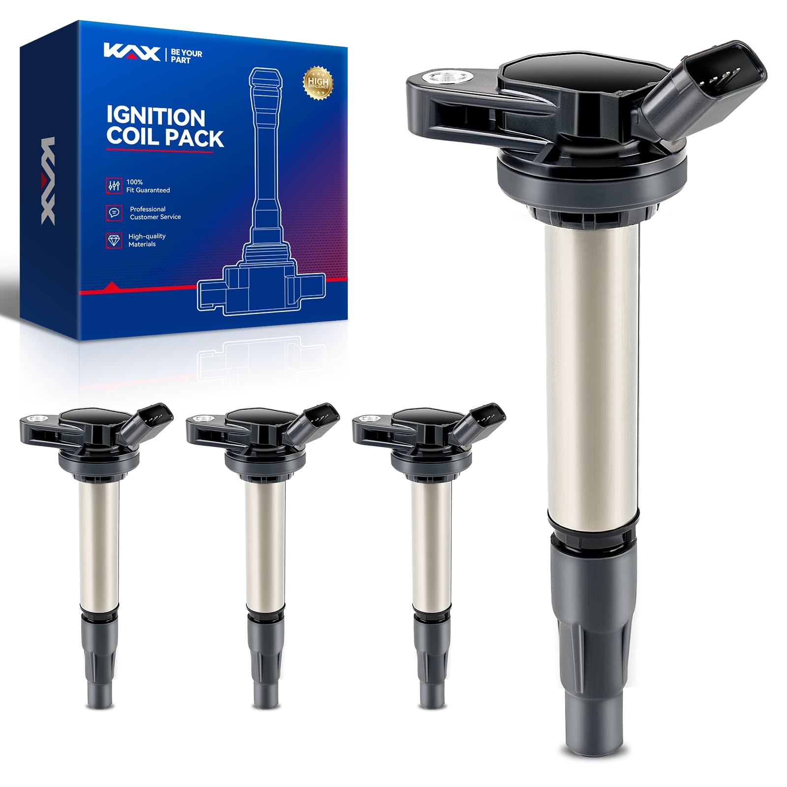 4 Ignition Coils For Toyota Corolla Matrix Prius Vibe Lexus 1.8L 2009-2019 - A-Premium With 1-Year Warranty