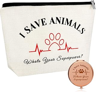 Veterinarian Gift for Woman Makeup Bag Vet Appreciation Gift Cosmetic Bag Vet Tech Veterinary Gift Technician Vet Retirement Gift Pocket Makeup Mirror Veterinary Student Gift Vet Graduation Gift