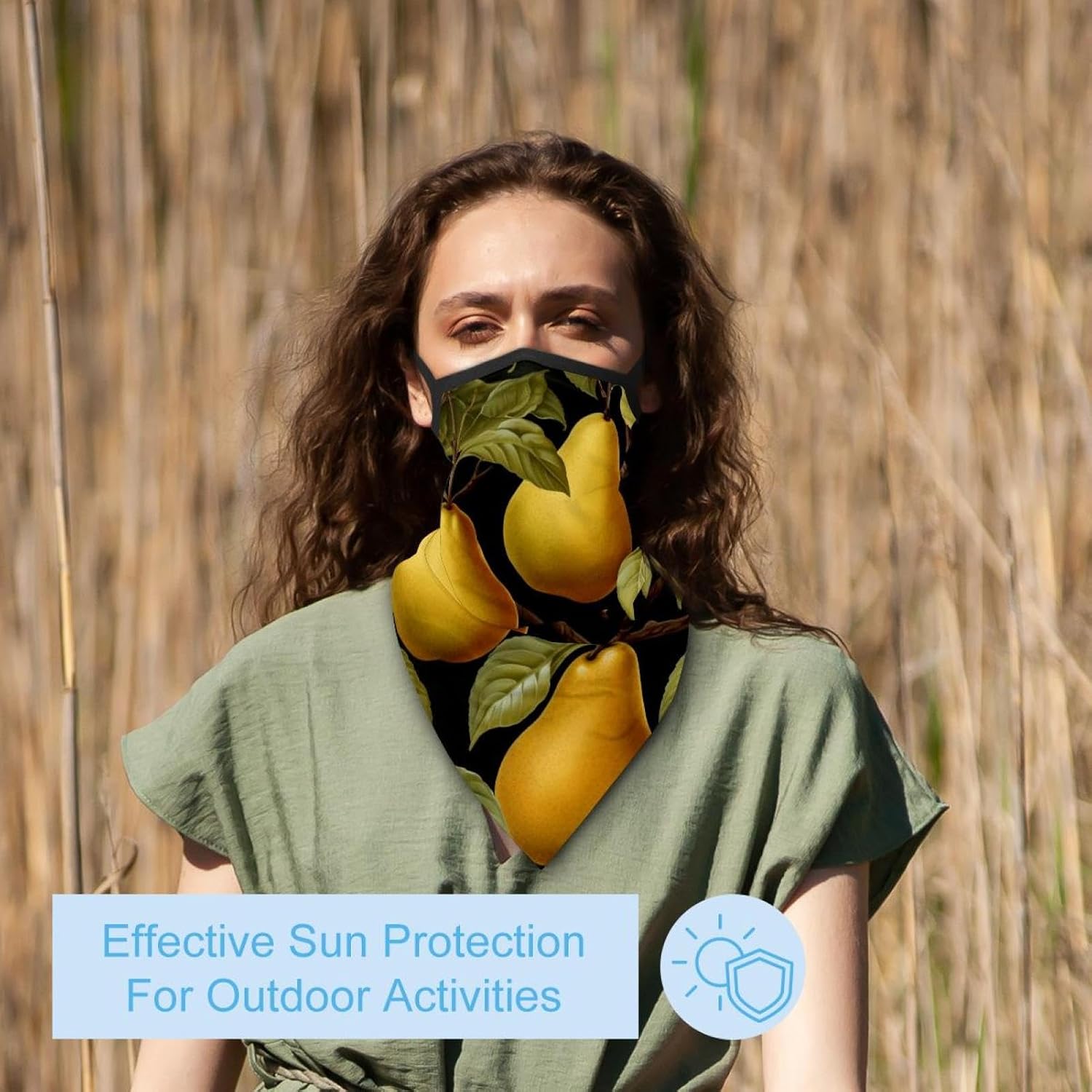 4 Pack Thanksgiving Pear Fishing Neck Gaiter - UV Face Mask Sun Protection for Men & Women