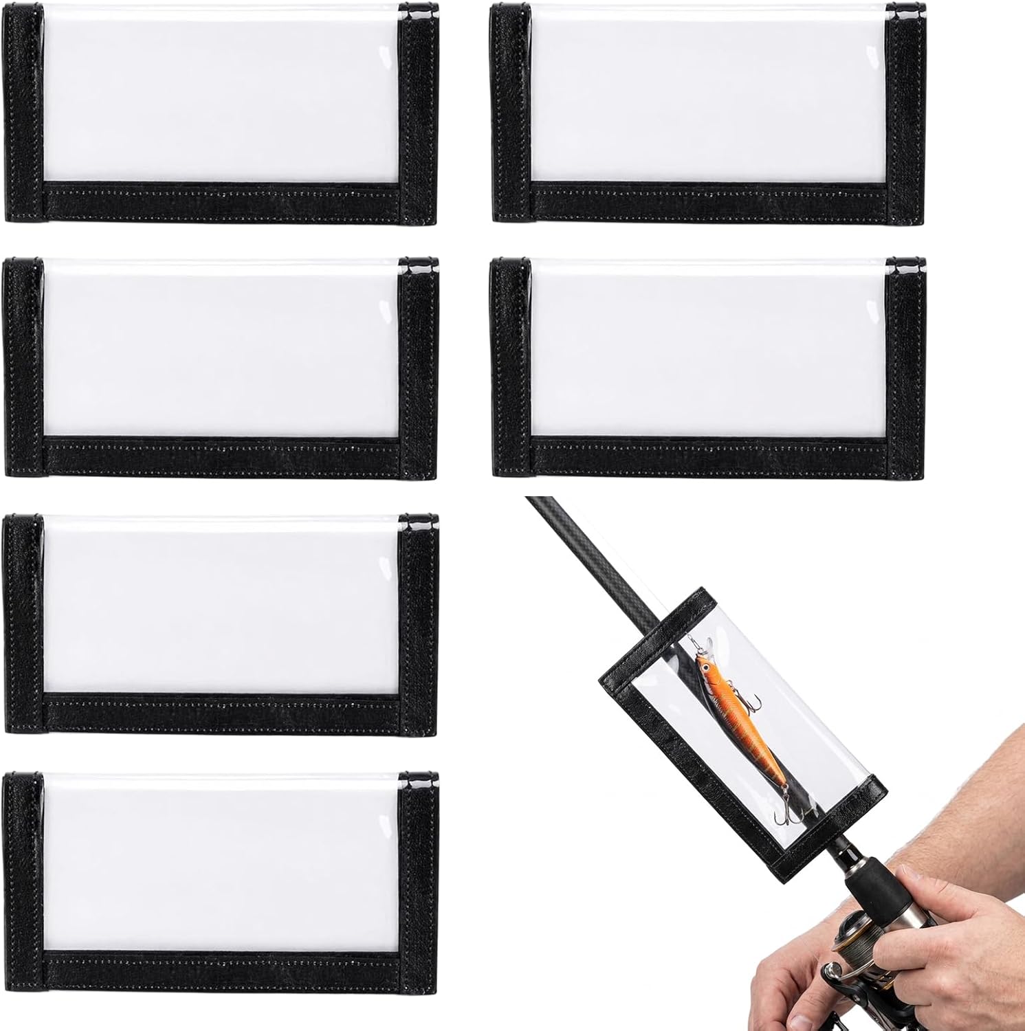 6 Set of Lure Wraps, Fishing Hook Covers， Fishing Lure Wraps, PVC Protective Sleeves for Fishing Gear Storage