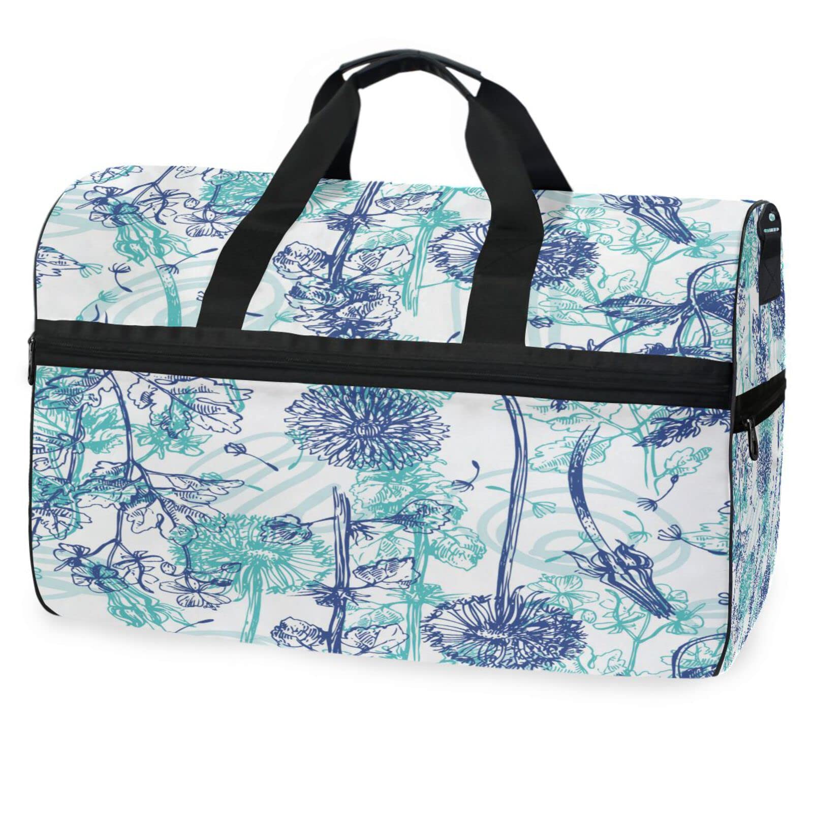 Blume Hell Pflanze Modern Floral Sporttasche Badetasche mit Schuhfach Reisetaschen Handtasche für Reisen Frauen Mädchen Männer