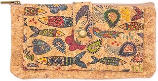 Bunte Welt GELDBÖRSE/Geldbeutel FÜR Damen, Mittelgross, VIELE FÄCHER, bunt, MIT Reissverschluss, VEGAN, VEGANES Leder, Kork, Vintage