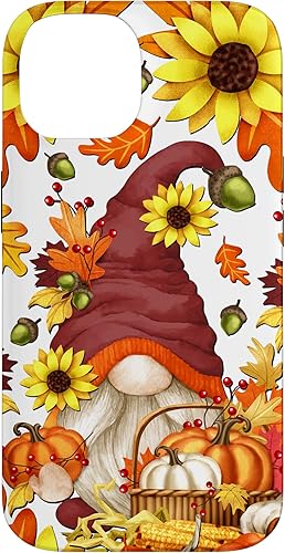 Miniatura 4 de iPhone 14 Plus Hello Fall Patrón de gnomo de girasol para mujer lindo caso de otoño
