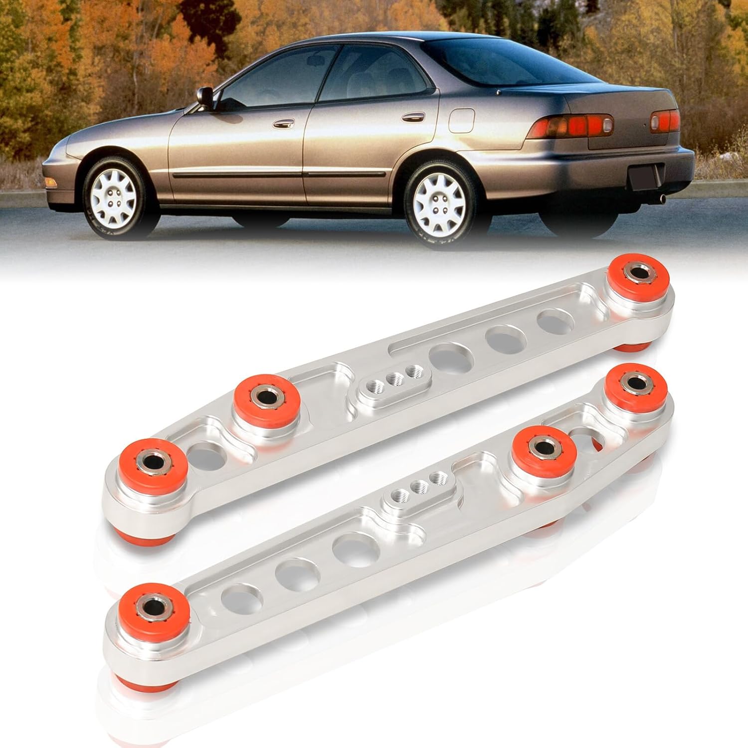 AJP Distributors Rear Lower Control Arms LCA Pair + Bushings Compatible/Replacement For Civic CRX Del Sol EG Integra DC2 1988 1989 1990 1991 1992 1993 1994 1995 1994 1995 1996 1997 1998 1999 2000 2001