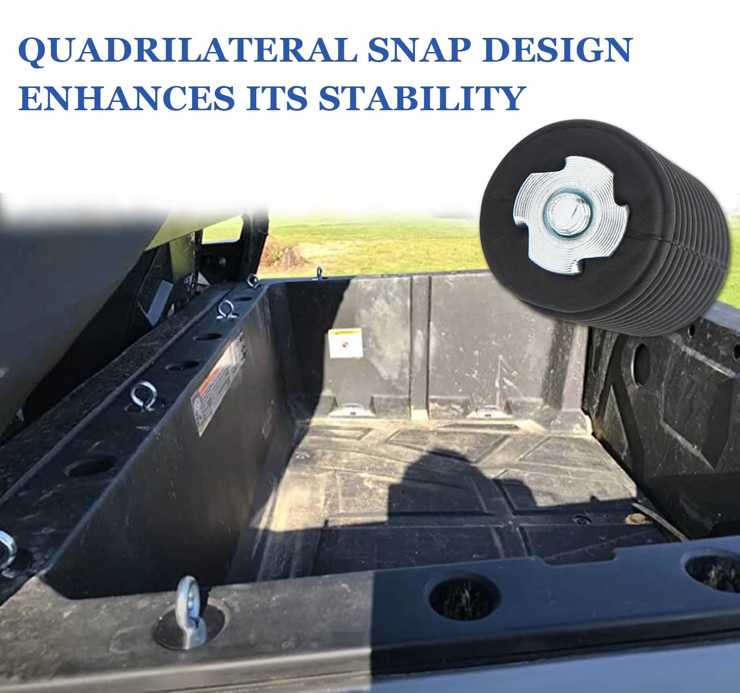 Lot De 6 Ancrages D'arrimage En Caoutchouc De Rechange Pour Polaris Ranger General 500 700 800 900 1000 UTV Avec Trou De 4,5 Cm, Noir