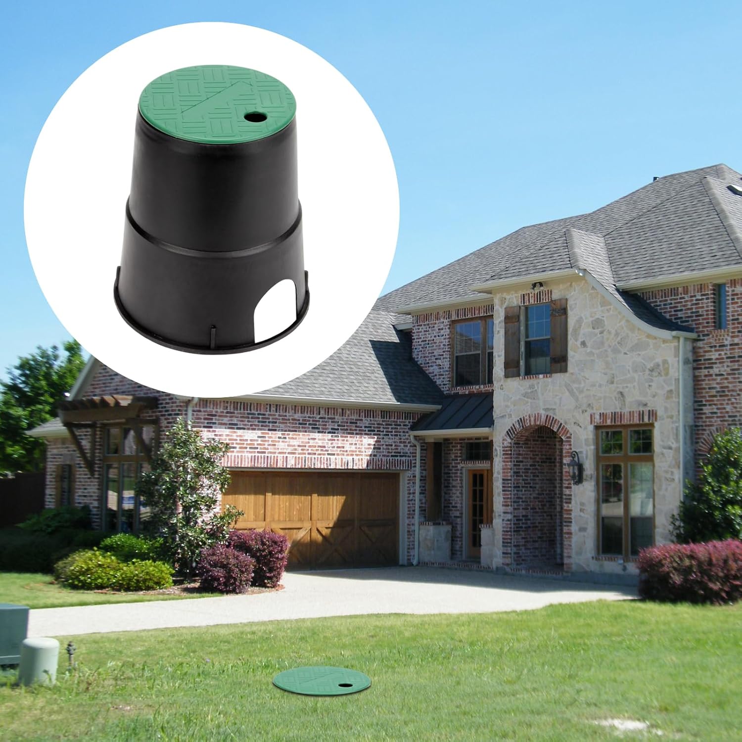 6 Pcs Electrical Splice Box, 6'' Diameter Underground Electrical Junction Box, Sprinkler Valve Boxes for Garden Farm, Inground Electrical Box for Outdoor Electrical Wiring Splices (6In 6Pcs)