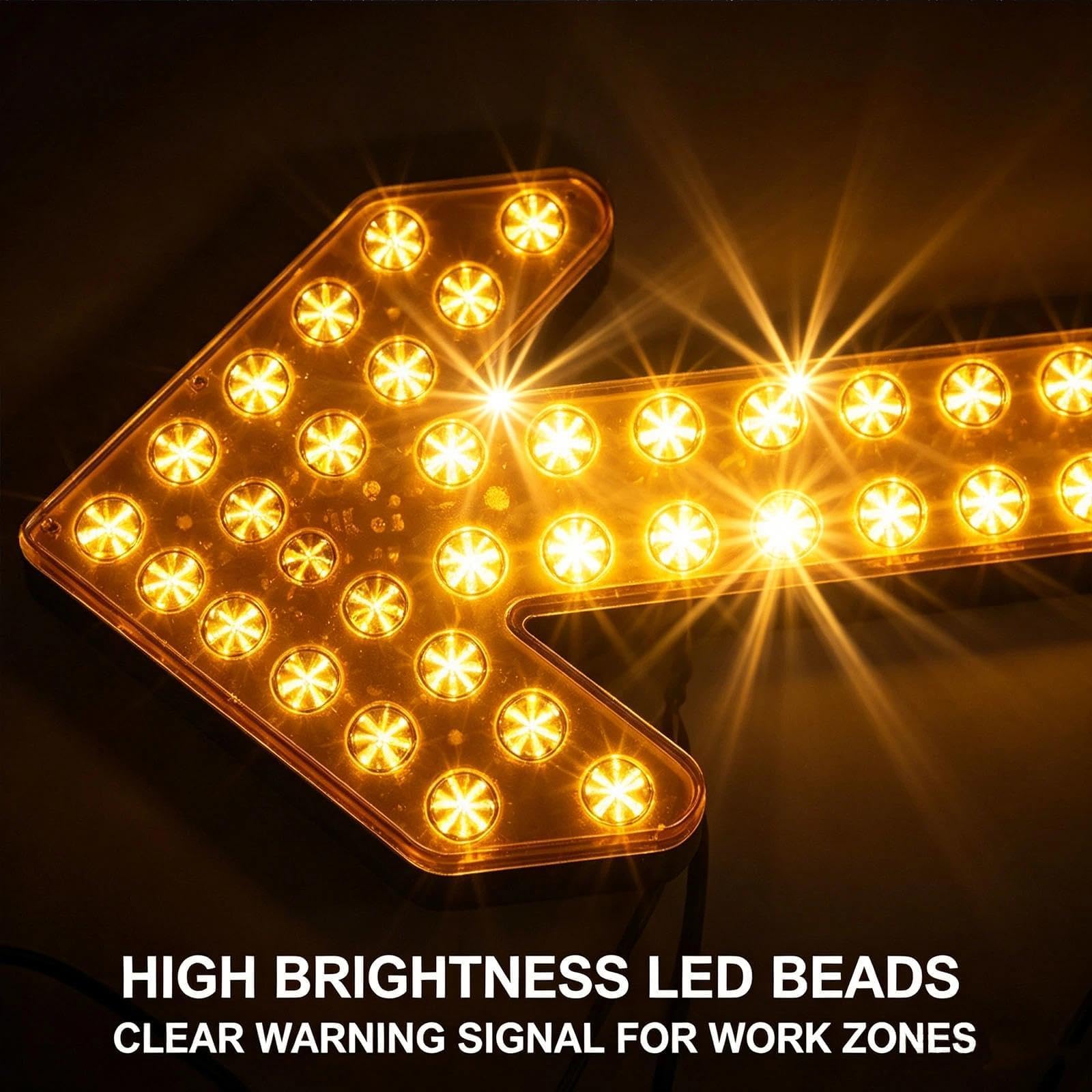 Bernsteinfarbene LED-Pfeil-Richtungswarnleuchte (2er-Pack)