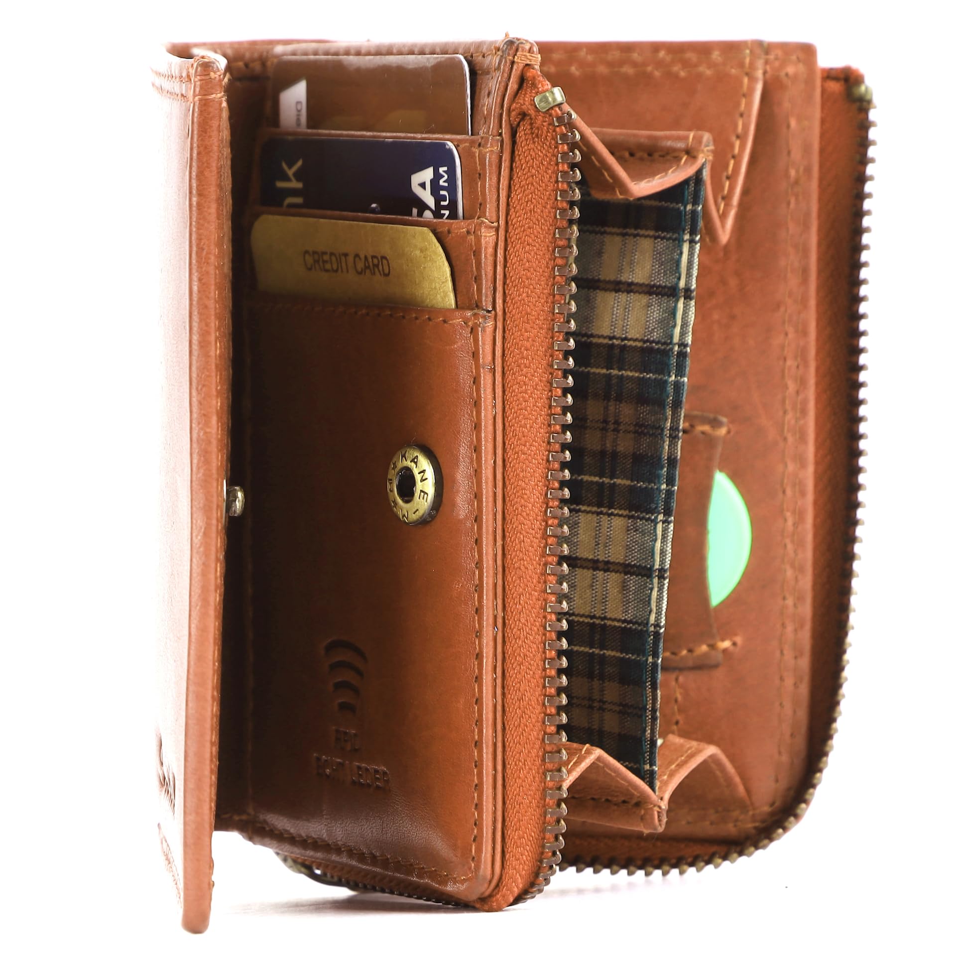 Benthill Kleine Geldbörse Echt Leder | Damen & Herren Geldbeutel mit RFID Schutz | 7 Kartenfächer | Slim-Wallet inkl. Geschenkbox, Farbe:Braun