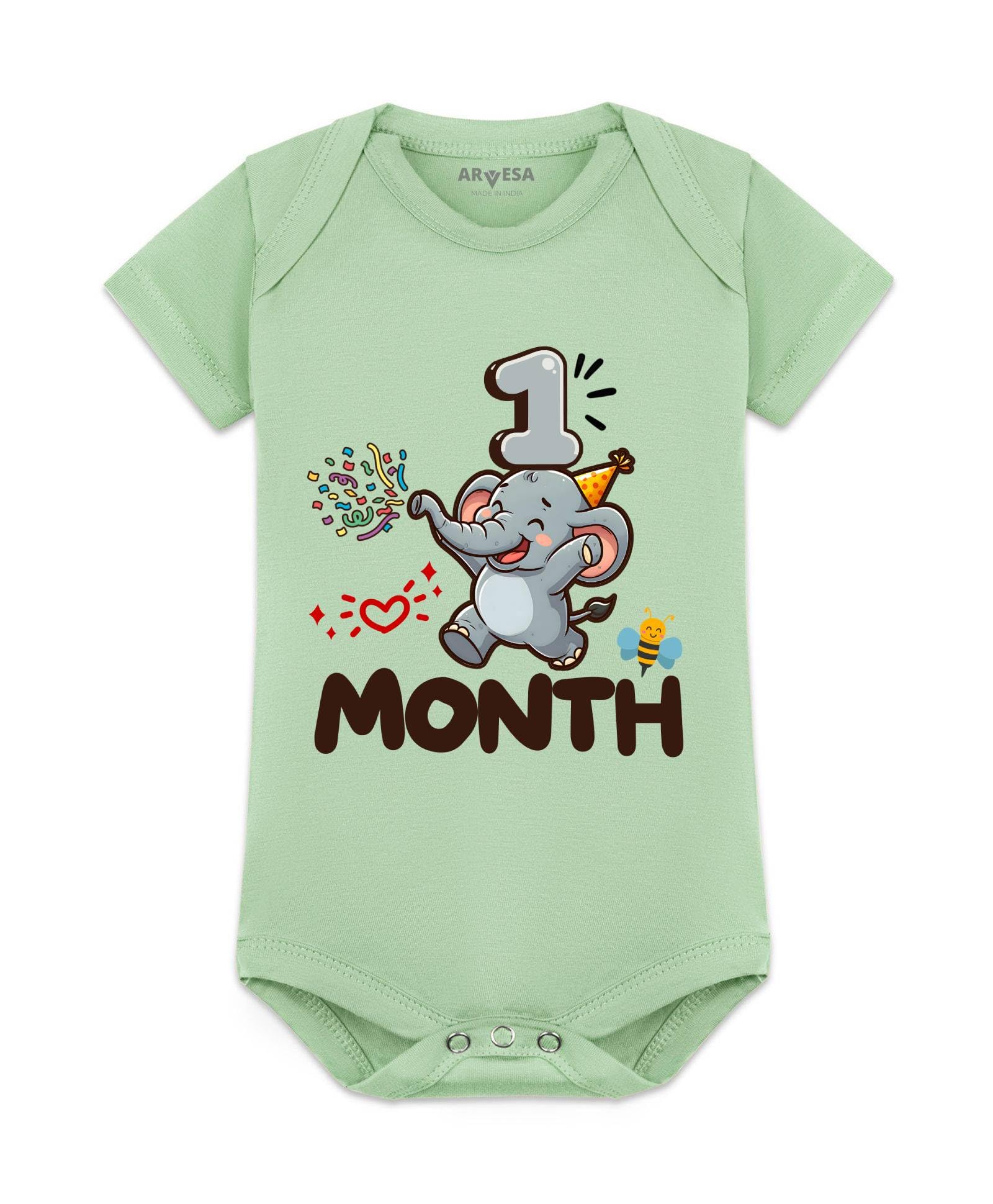 1 Month Baby Milestone Romper for Baby Boy and Baby Girl Cotton 0–12 Months Design no 1793-1 Month-image-10