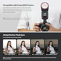 Vista 8 de Godox V100 C V100-C Flash para Canon, 100Ws TTL Canon Speedlite HSS 1/8000S, Control de Pantalla Táctil, 400 Flashes de Potencia Completa, Batería