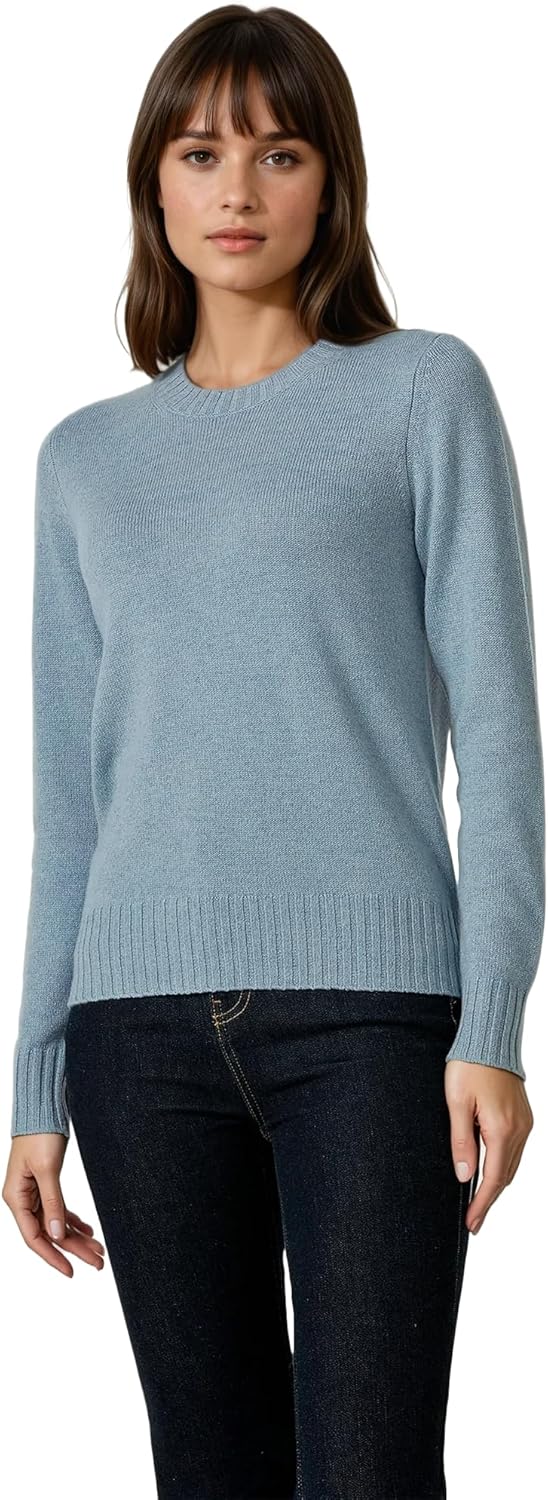 Women’s 100% Pure Cashmere Sweater – Grade A Mongolian Cashmere, Soft Crew Neck Pullover for Women, Warm Classic Fit