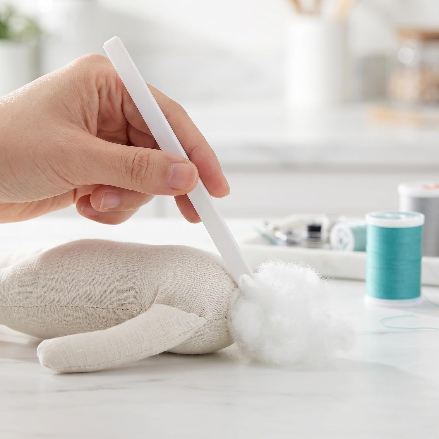 TABLETREANDS 2pcs Cotton Filling Tool with Rounded Edge and Smooth Surface, Plastic Multipurpose Stuffing Accessory for Dolls and Plush, for DIY Crafts Projects and Tailoring