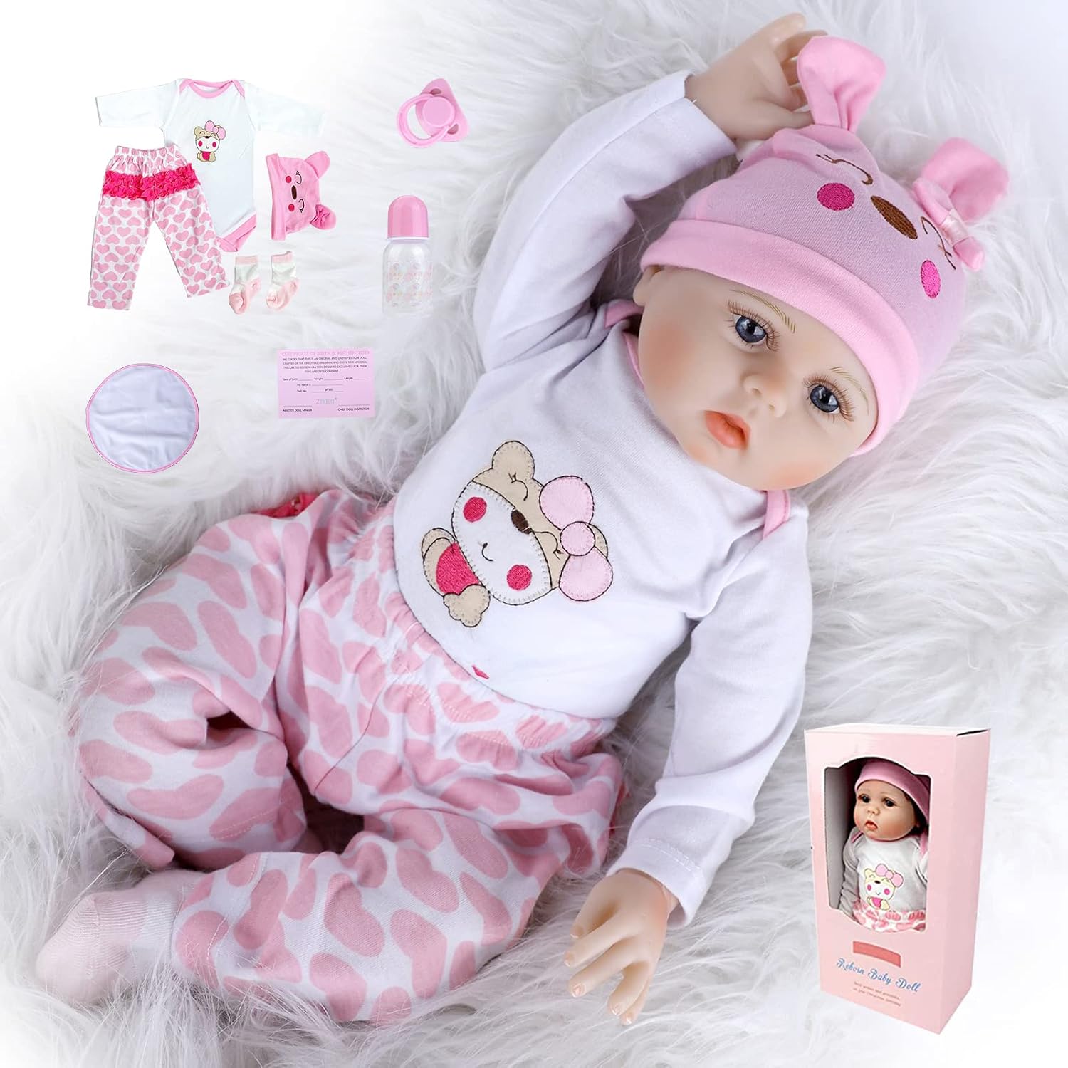 SYP Reborn Dolls 22 inch 55 cm Reborn Baby Dolls Realistic Soft