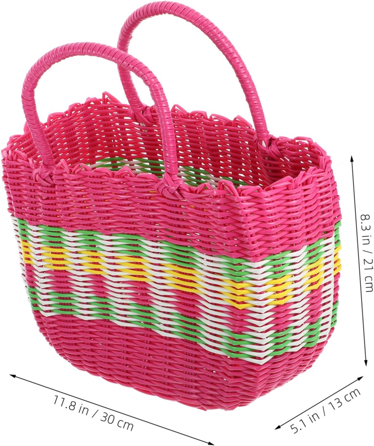 1PC Plastic Woven Storage Basket Medium Random Color Household Organizer for Supermarket Shopping Home Storage and Decorative Display Random Color