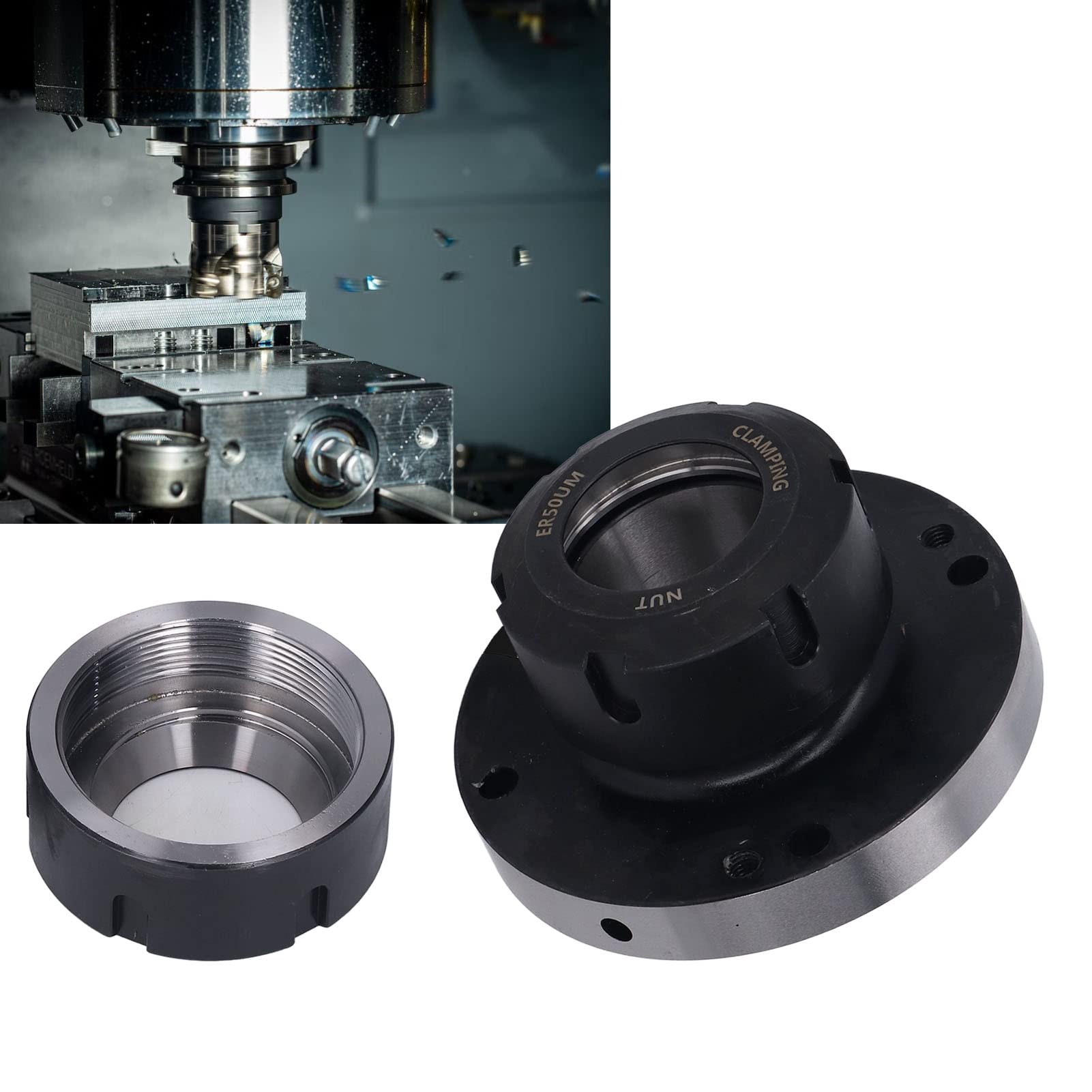 Generic Uchwyt Tulejowy CNC o średnicy 125 Mm, Precyzyjne Narzędzie Tokarskie ze Stali Węglowej Zapewniającej Szybki montaż i stabilność