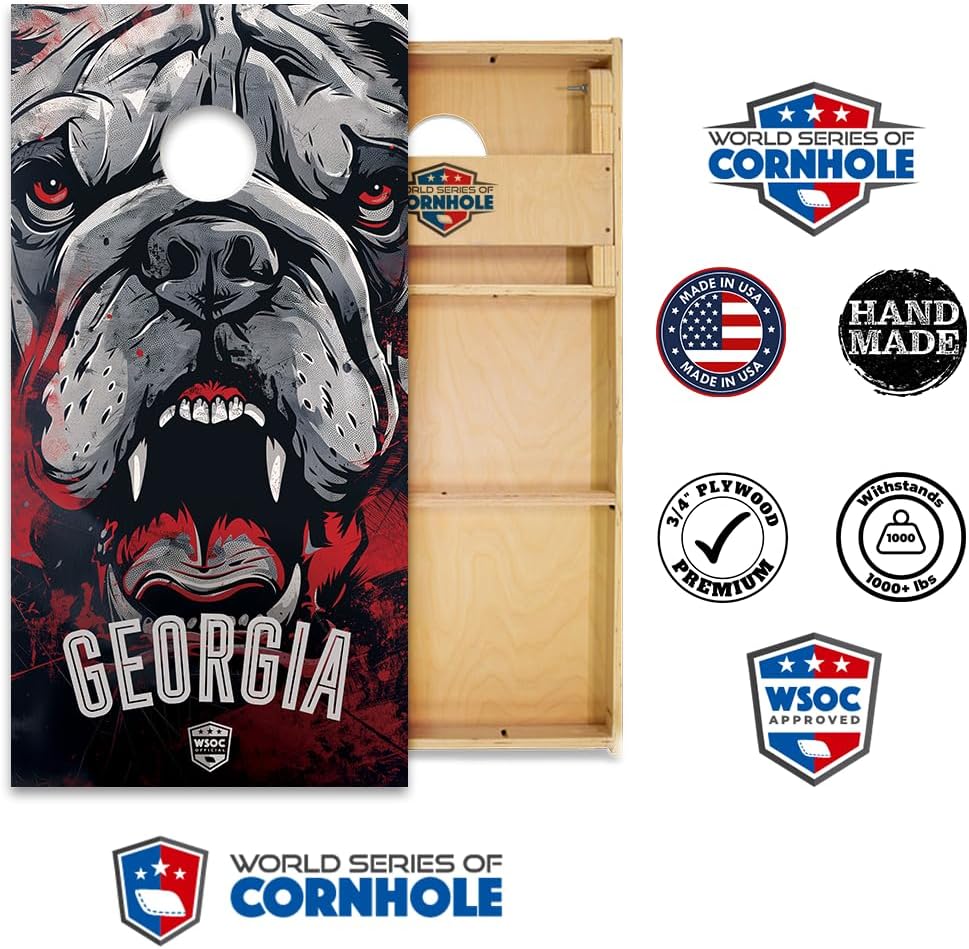 World Series of Cornhole Official 2' x 4' Professional Cornhole Board Runway 2402P - Georgia/Black