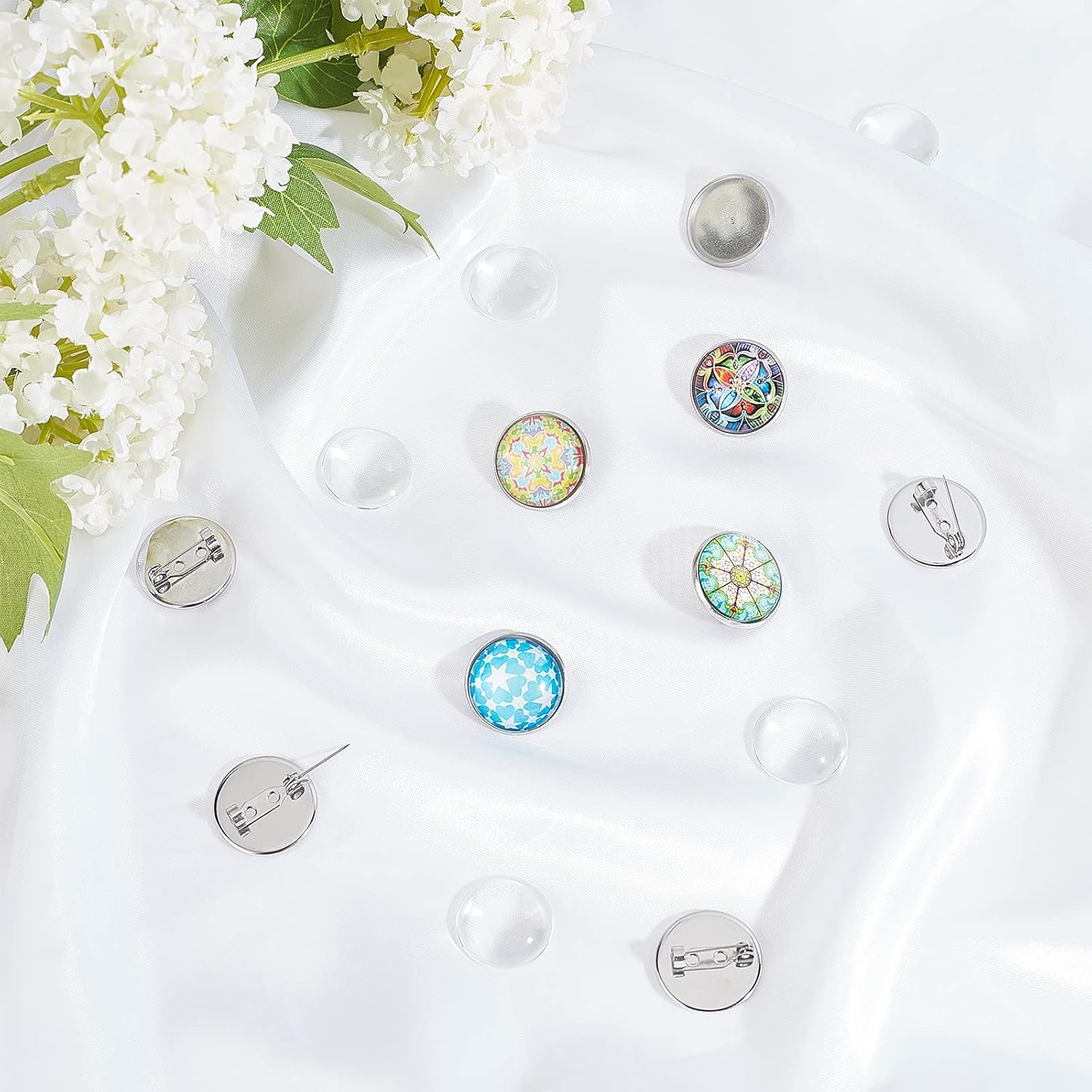 UNICRAFTALE 30pcs 14mm Round Brooch Pin Blanks Stainless Steel Brooch Pin Brooch Bezel Trays Round Base Clasp Lock Pin for DIY Jewelry Making Findings Stainless Steel Color : Everything Else