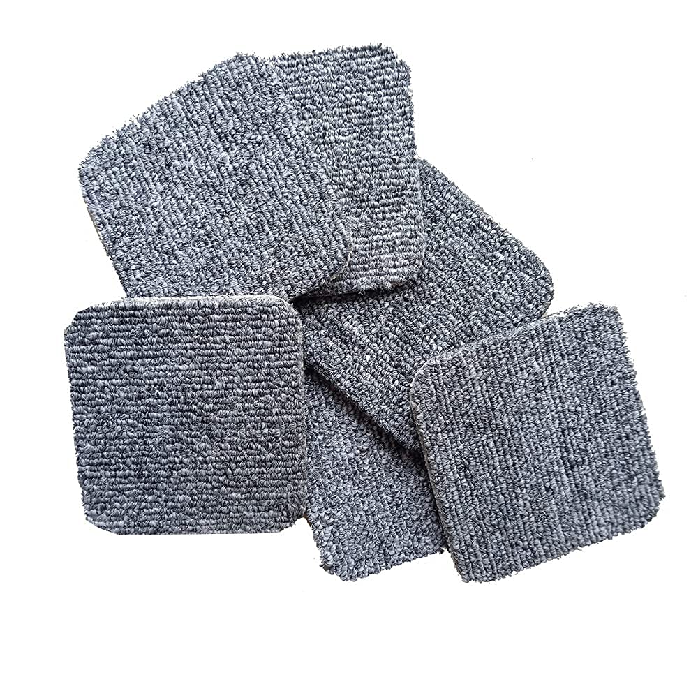 Knots Square Coasters PP Multi use Coaster for Floor Protectors for Furniture Legs. Best Non Slip Pad Carpet Feet Stop Your Furniture with Anti Slip Floor Pads (Pack of 6) (Grey)-image-5
