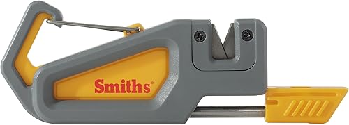 Smith's 50538 Paquete de sacapuntas y arrancador de fuego, color gris, sacapuntas y arrancador de fuego, mosquetón y silbato, de mano, compacto,