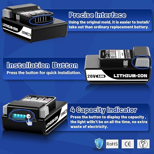 Miniatura 4 de CaliHutt Actualización Batería de repuesto de 5.0Ah para Hoover ONEPWR 20 V batería de iones de litio BH15030 BH25040 BH15260PC para aspiradora