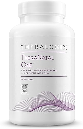 Theralogix TheraNatal One - Vitamina prenatal - Suministro de 90 días - Multivitamínico prenatal con DHA, vitamina D3, folato metilado, hierro y más