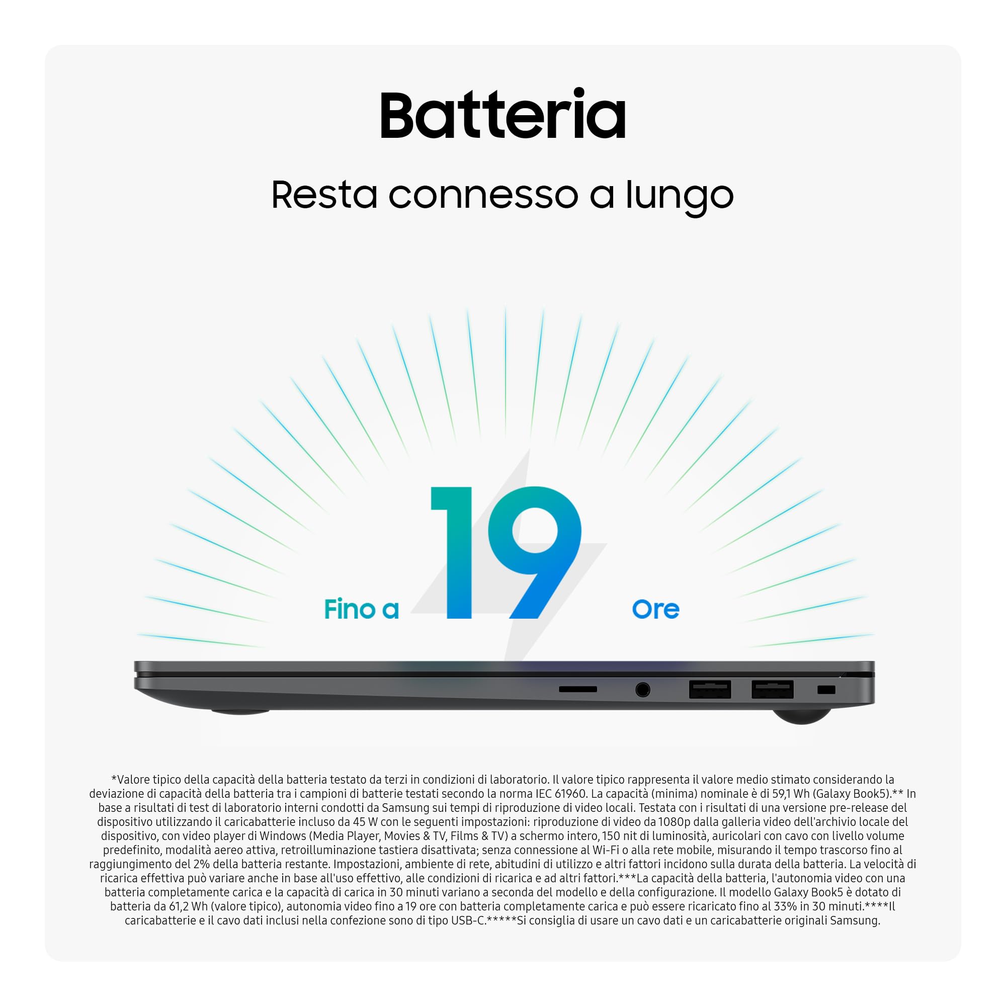 Samsung Galaxy Book5 15.6" Laptop AI, Processore Intel Core Ultra 7 255U, 16GB RAM DDR5X, 1TB, Display Full HD, Windows 11 Home, Gray [Versione Italiana]