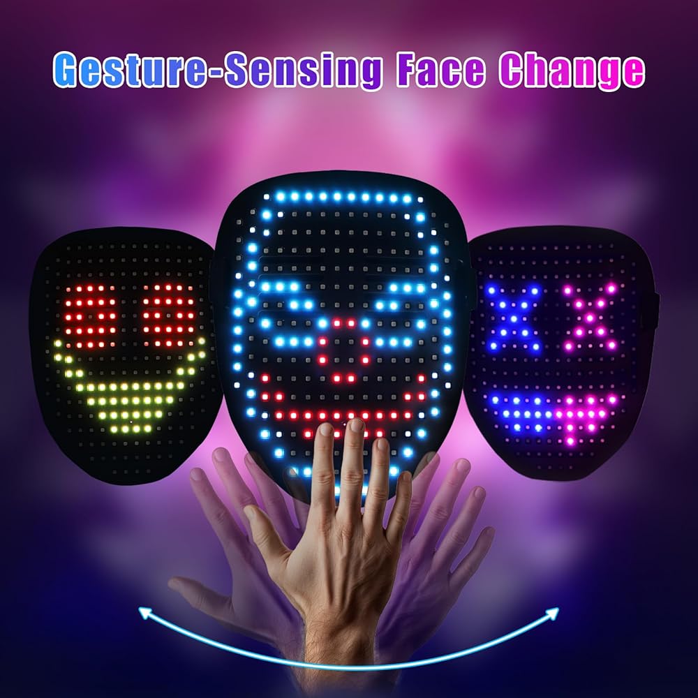 ケンユー　LEDマスク Amazon.com: Mr.Pang LED Mask Light up Mask with Gesture