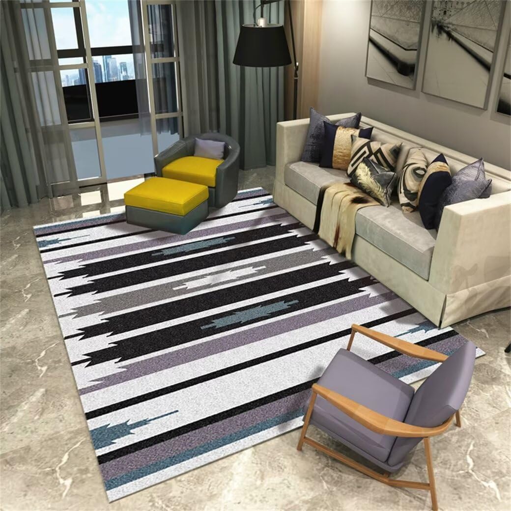 Tapis chambre 100x210 cm style géométrique moderne pour salon et coin ado