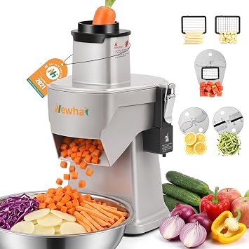 Newhai 4 in 1 Commercial Vegetable Chopper, Electric Dicer Slicer Machine