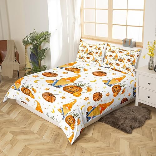 Miniatura 2 de Erosebridal Juego de ropa de cama de gnomo de Halloween para niños y queen, funda de edredón de calabaza de dibujos animados en acuarela, Halloween,