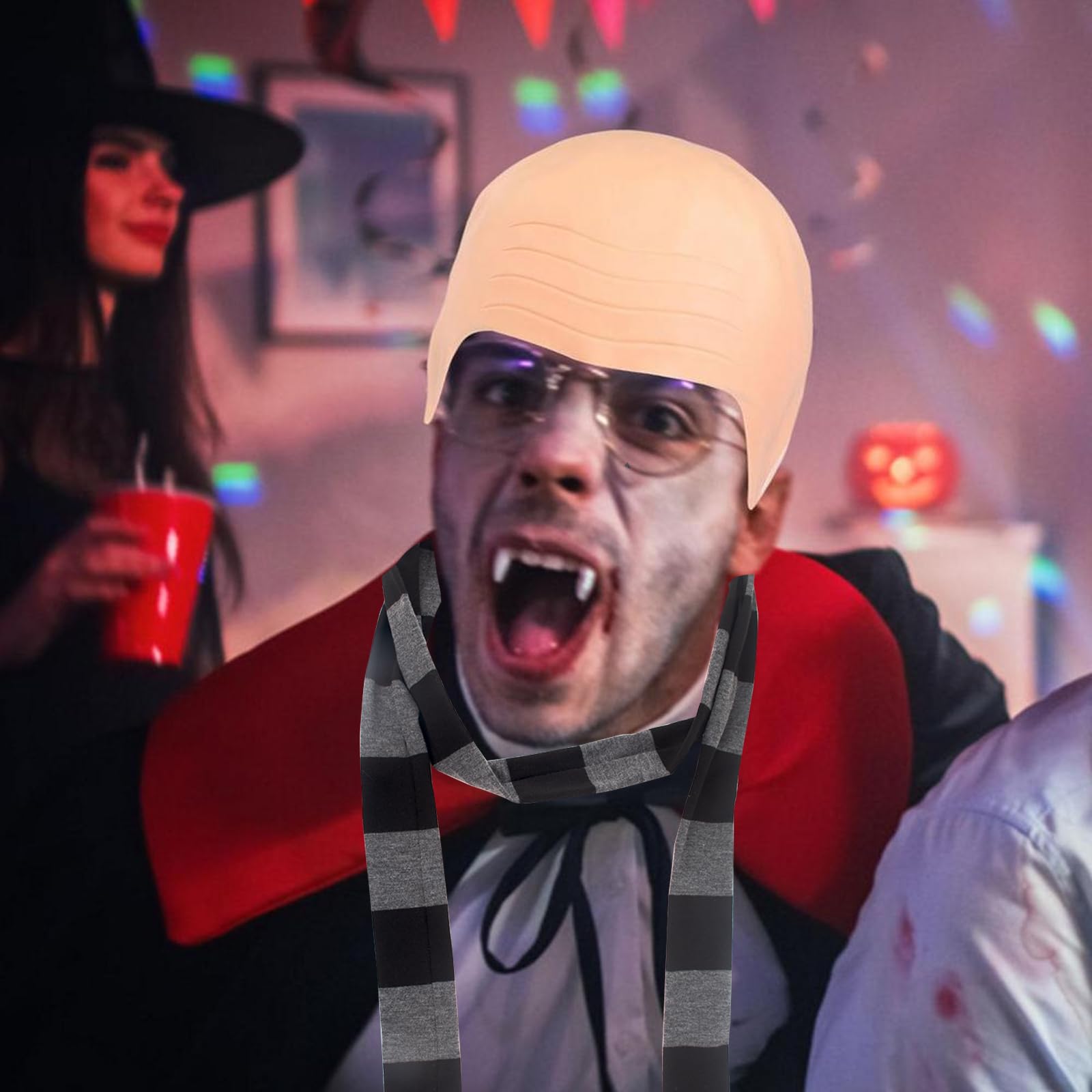 SSKHE 4 szt. Łysa Czapka Akcesoria dla Dorosłych, Łysa Czapka Kreskówka Cosplay Kostium Zestaw Akcesoriów, Filmowe Eleganckie Zestawy Strojów Akcesoria Cosplay dla Dorosłych, Halloween Odgrywanie Ról
